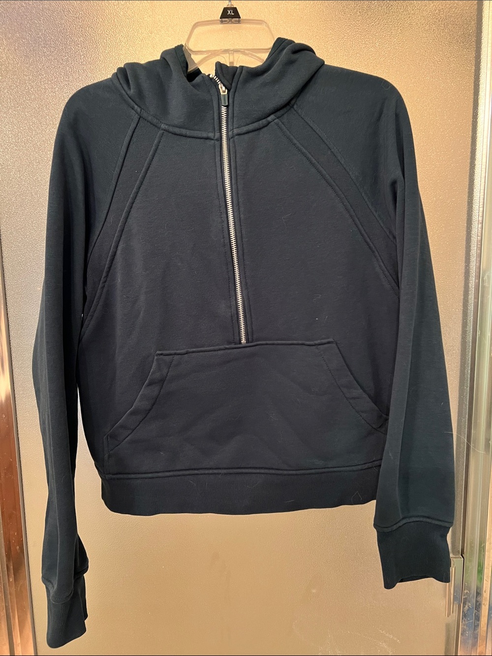Danskin Dark Teal Half-Zip Hoodie Sweatshirt